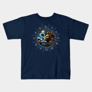 ZODIAC Leo - Astrological LEO - LEO - ZODIAC sign - Van Gogh style - 11 Kids T-Shirt